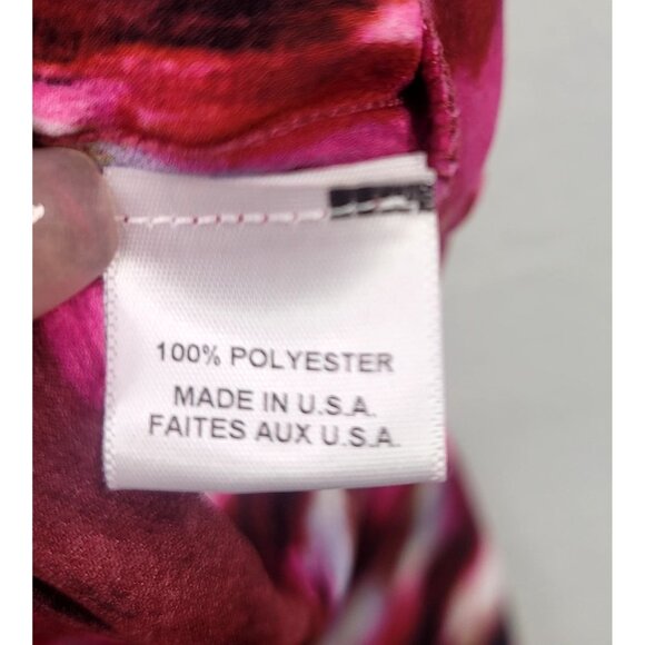 Misa Los Angeles Amina Mini Wrap Dress Pink Red Abstract Short Sleeve USA XS - Picture 7 of 12